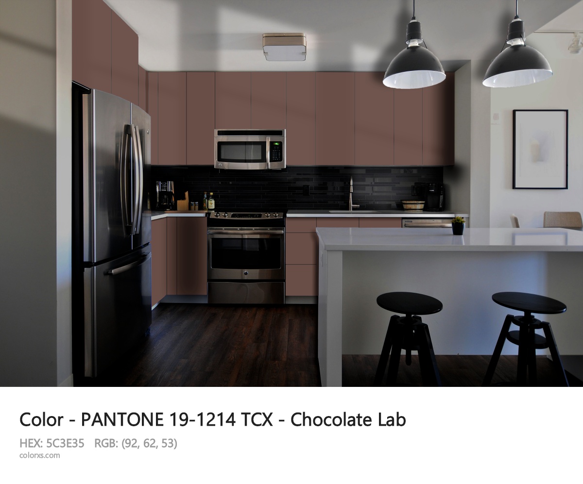 PANTONE 19-1214 TCX - Chocolate Lab CMS modular kitchen design