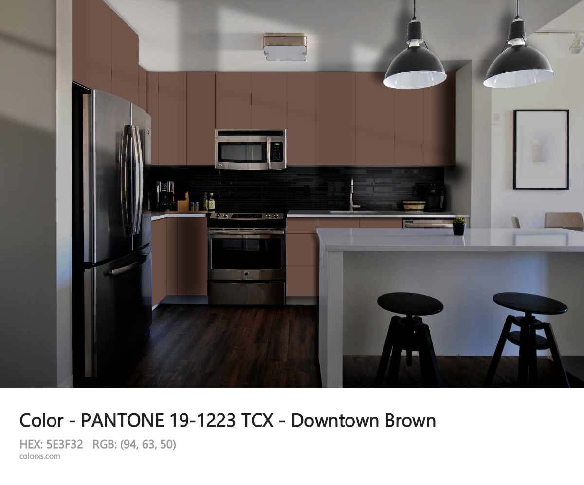 PANTONE 19-1223 TCX - Downtown Brown CMS modular kitchen design
