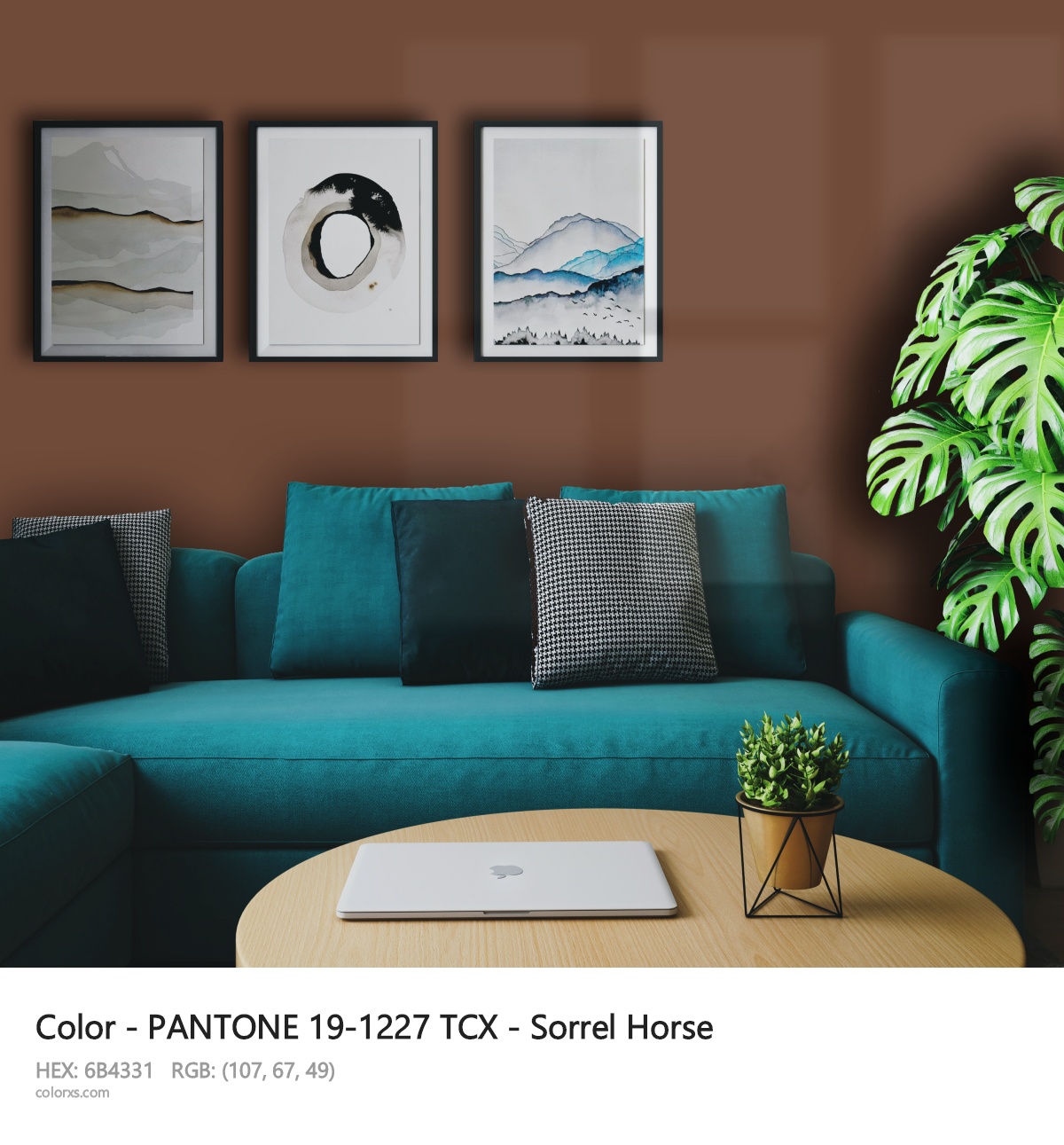 PANTONE 19-1227 TCX - Sorrel Horse CMS cozy coffee corner interior