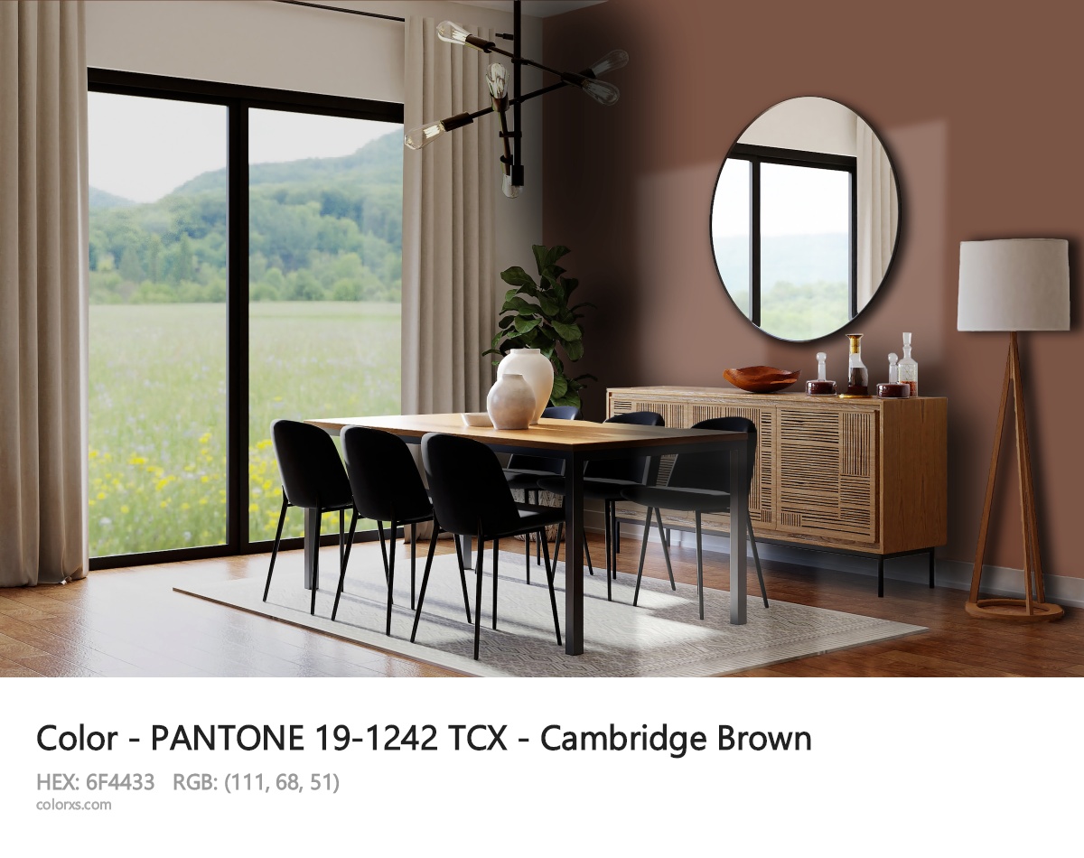 PANTONE 19-1242 TCX - Cambridge Brown CMS dining room design
