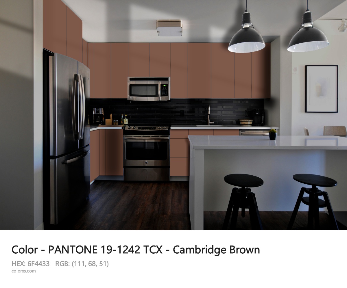 PANTONE 19-1242 TCX - Cambridge Brown CMS modular kitchen design