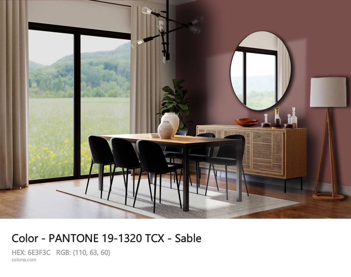 PANTONE 19-1320 TCX - Sable CMS dining room design