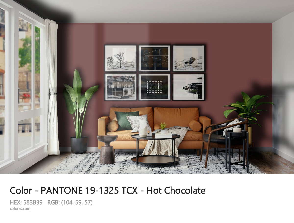 About PANTONE 19-1325 TCX - Hot Chocolate color - its meaning and example