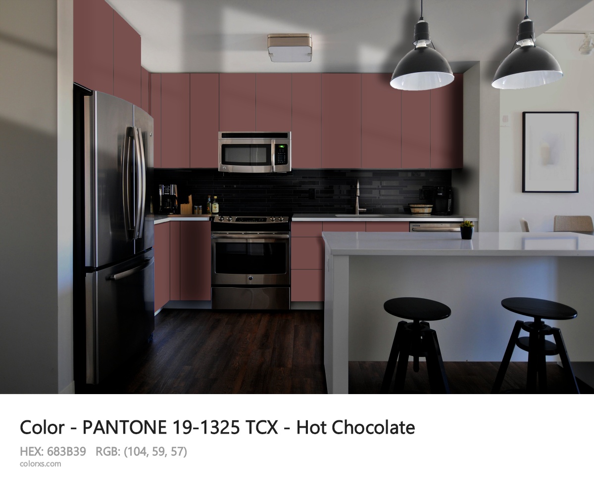 PANTONE 19-1325 TCX - Hot Chocolate CMS modular kitchen design