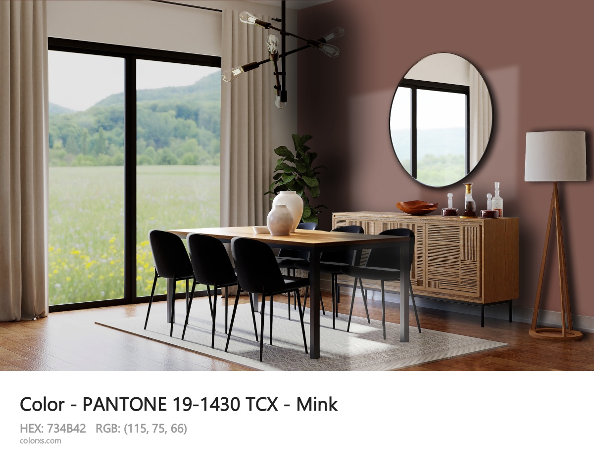 PANTONE 19-1430 TCX - Mink CMS dining room design