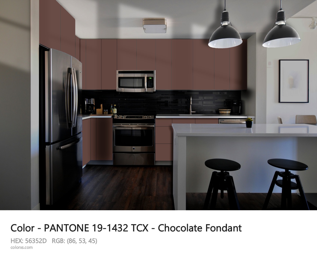 PANTONE 19-1432 TCX - Chocolate Fondant CMS modular kitchen design