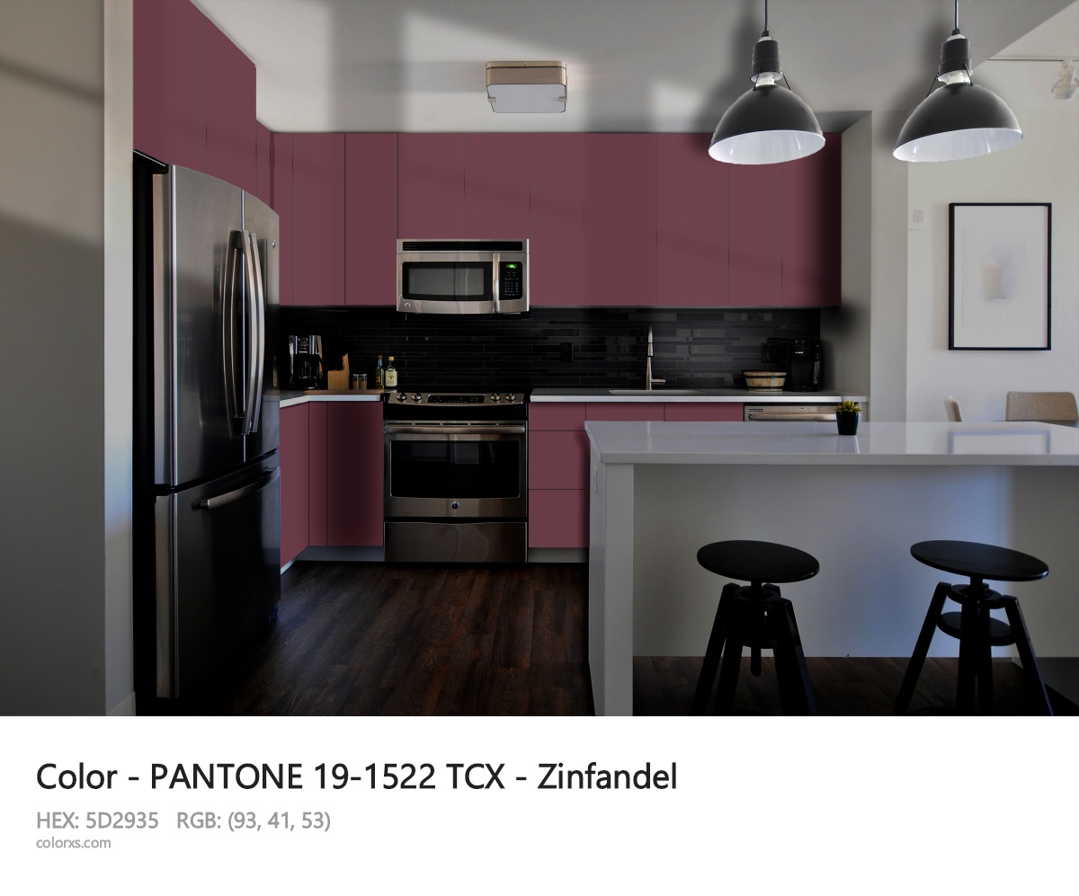 PANTONE 19-1522 TCX - Zinfandel CMS modular kitchen design