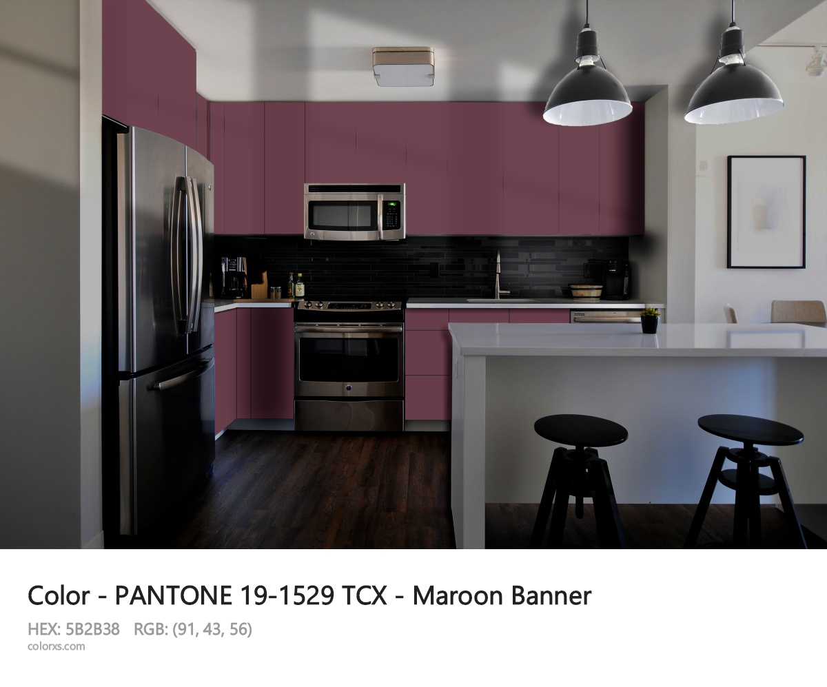 PANTONE 19-1529 TCX - Maroon Banner CMS modular kitchen design