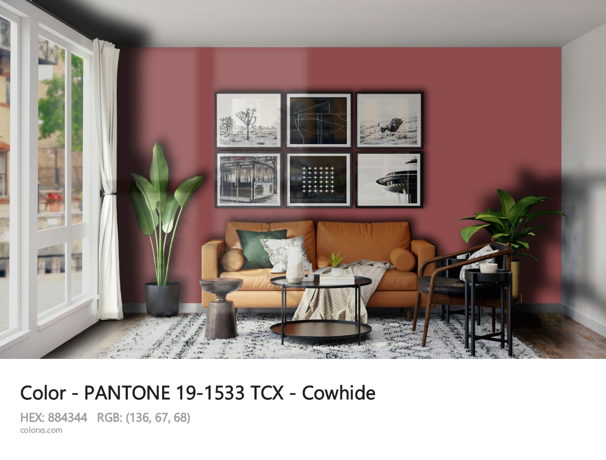 About PANTONE 19-1533 TCX - Cowhide color - its meaning and example