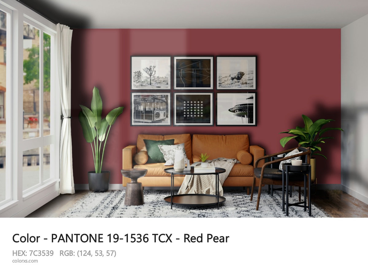 About PANTONE 19-1536 TCX - Red Pear color - its meaning and example