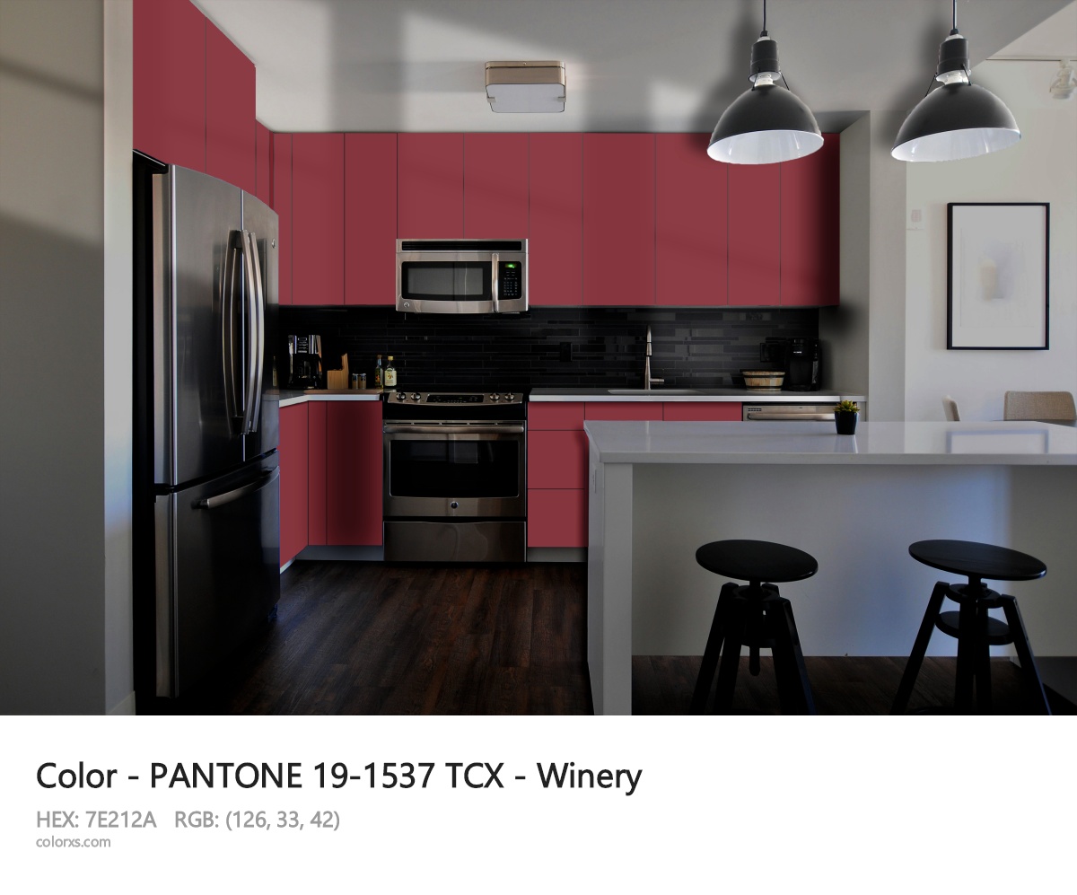 PANTONE 19-1537 TCX - Winery CMS modular kitchen design