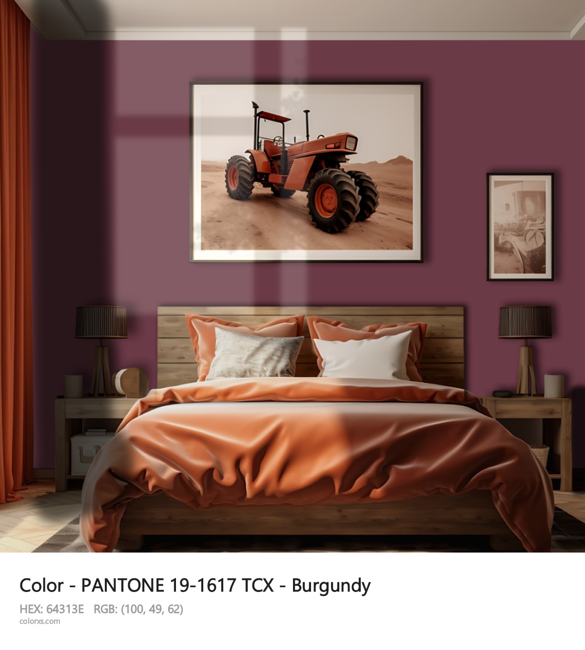 About PANTONE 19-1617 TCX - Burgundy color - its meaning and example