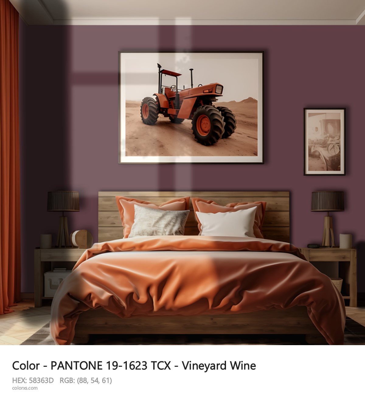 About PANTONE 19-1623 TCX - Vineyard Wine color - its meaning and example