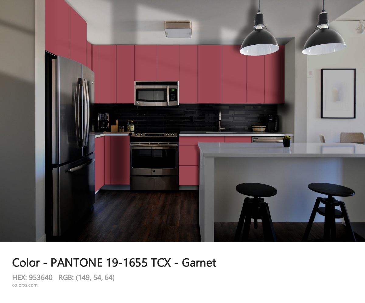 PANTONE 19-1655 TCX - Garnet CMS modular kitchen design