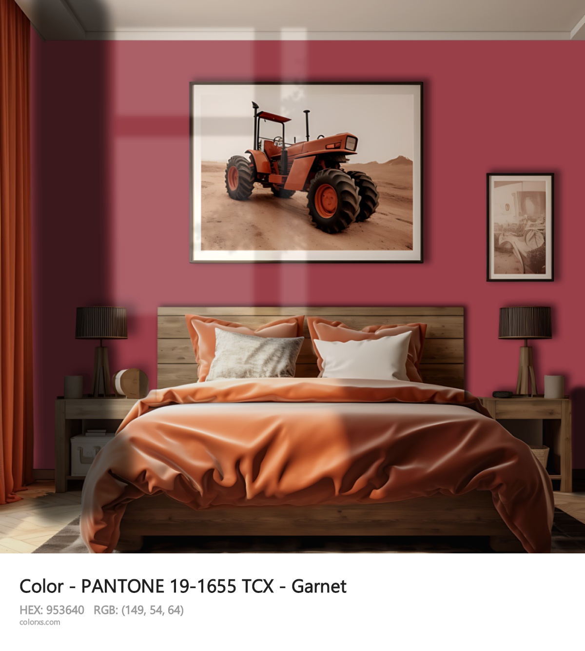 About PANTONE 19-1655 TCX - Garnet color - its meaning and example