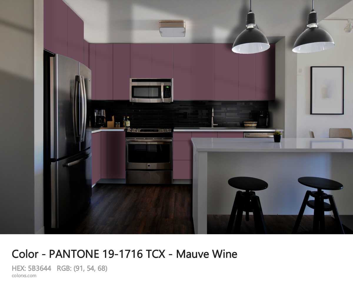 PANTONE 19-1716 TCX - Mauve Wine CMS modular kitchen design