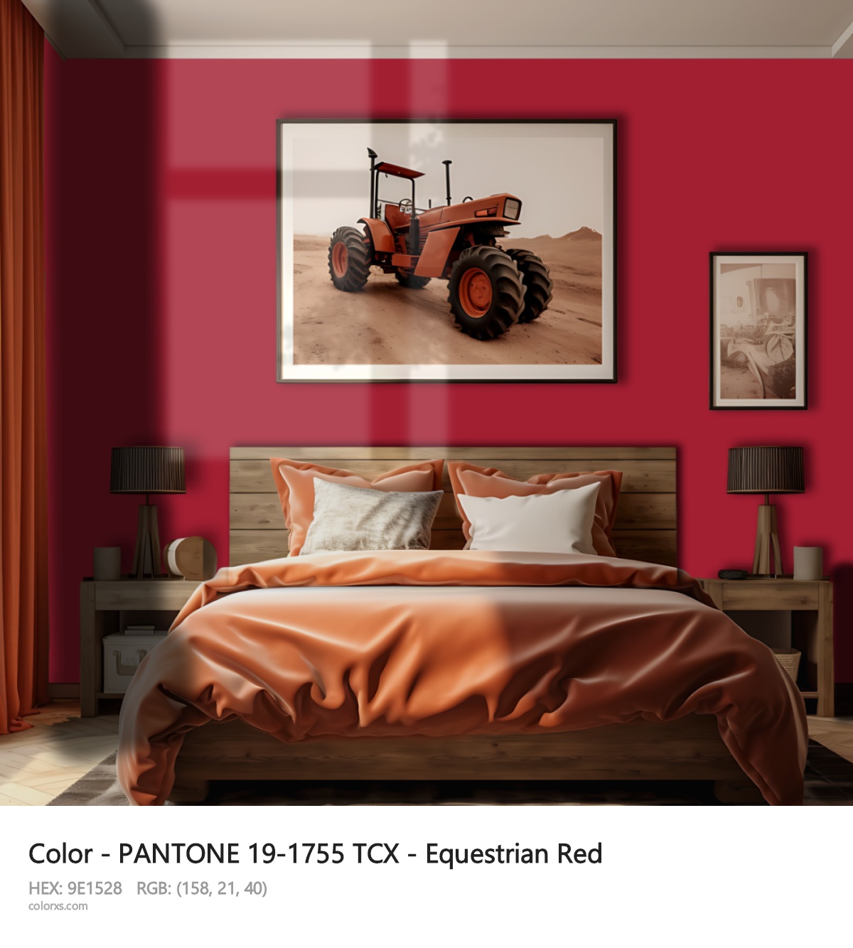 About PANTONE 19-1755 TCX - Equestrian Red color - its meaning and example