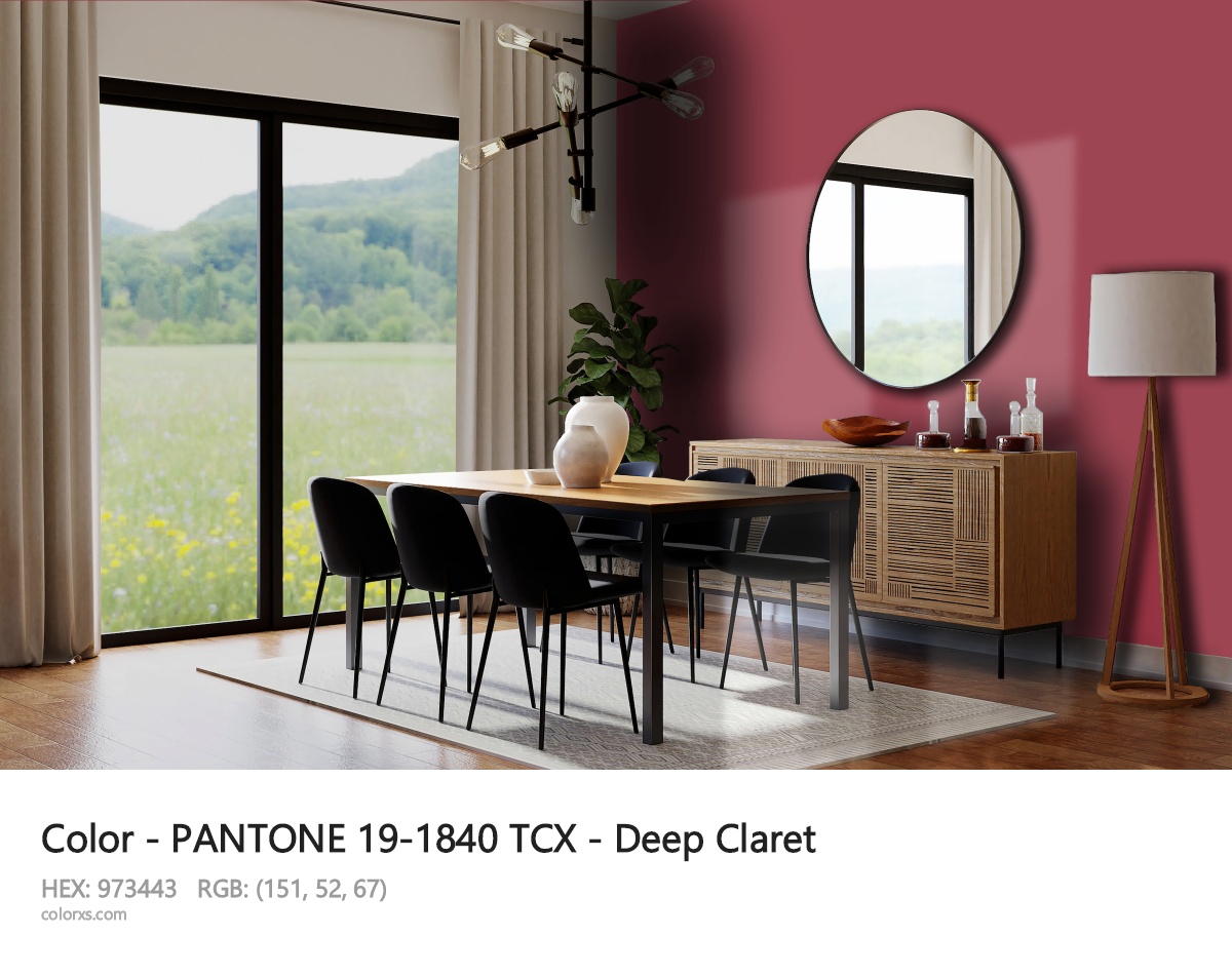 PANTONE 19-1840 TCX - Deep Claret CMS dining room design