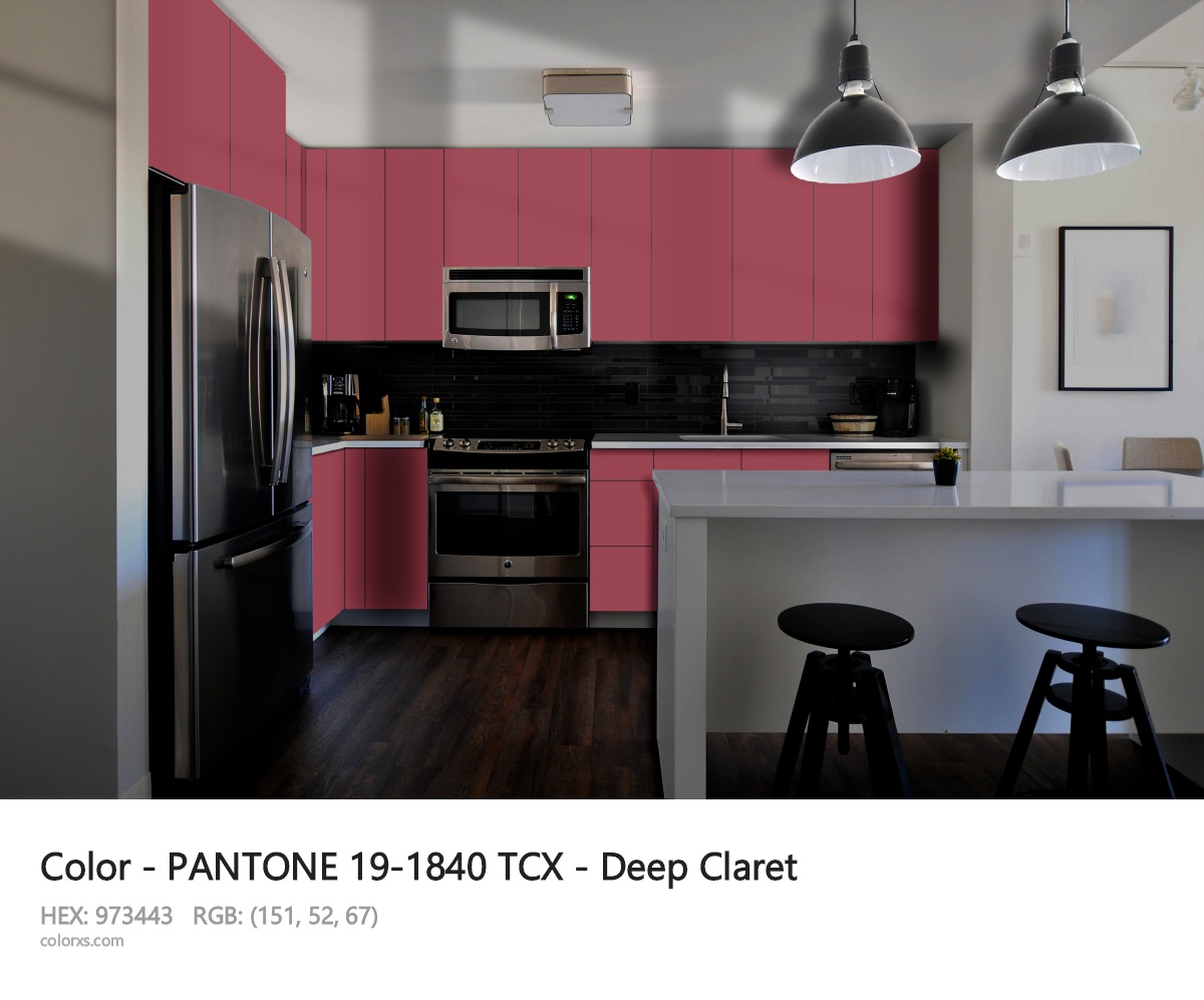PANTONE 19-1840 TCX - Deep Claret CMS modular kitchen design