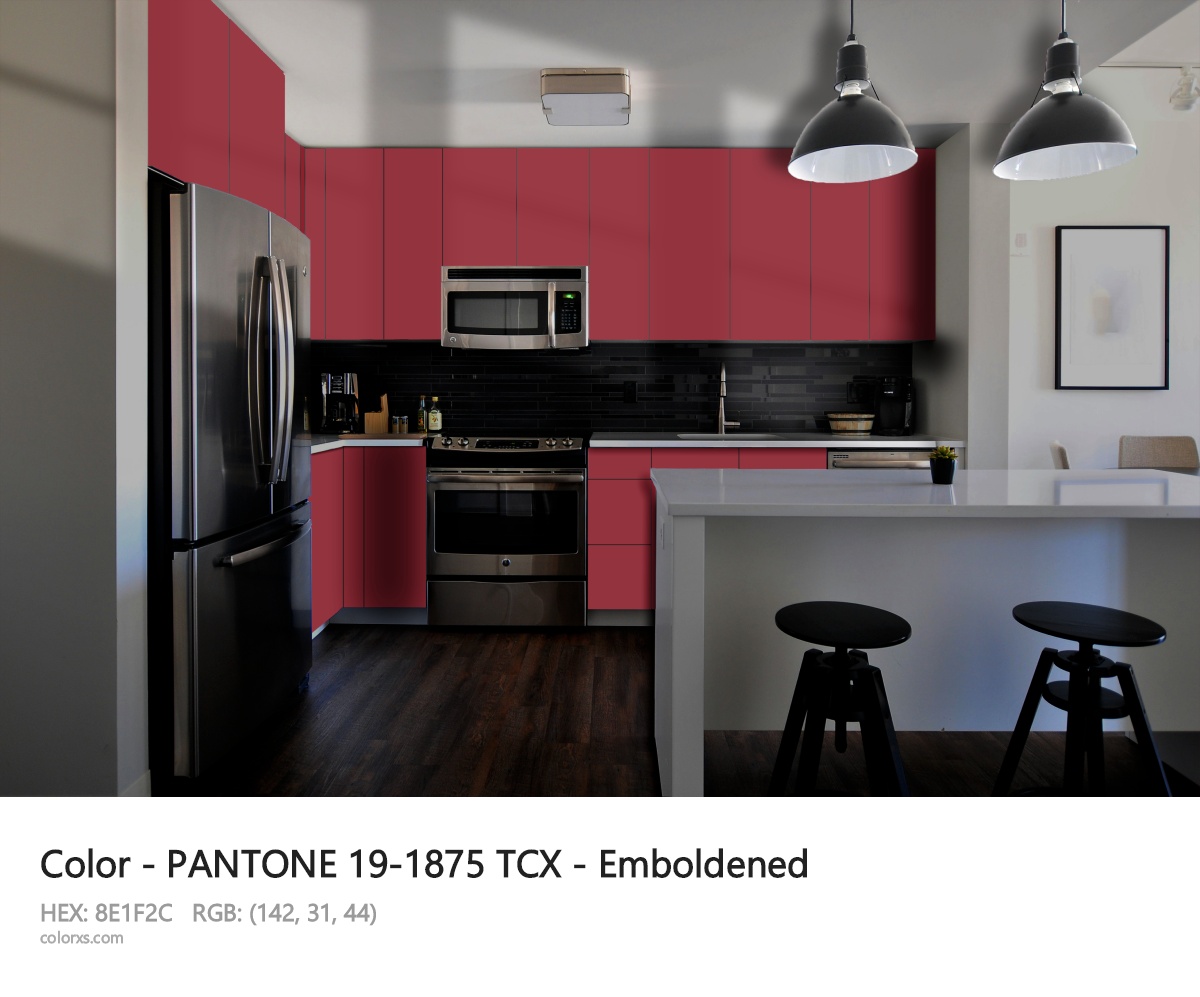 PANTONE 19-1875 TCX - Emboldened CMS modular kitchen design