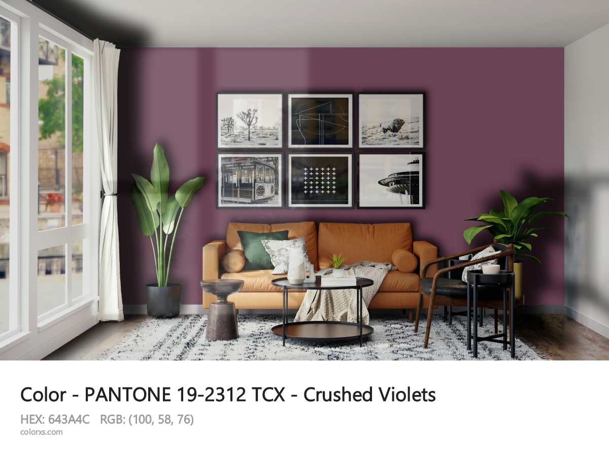 PANTONE 19-2312 TCX - Crushed Violets CMS modern minimalist living room interior