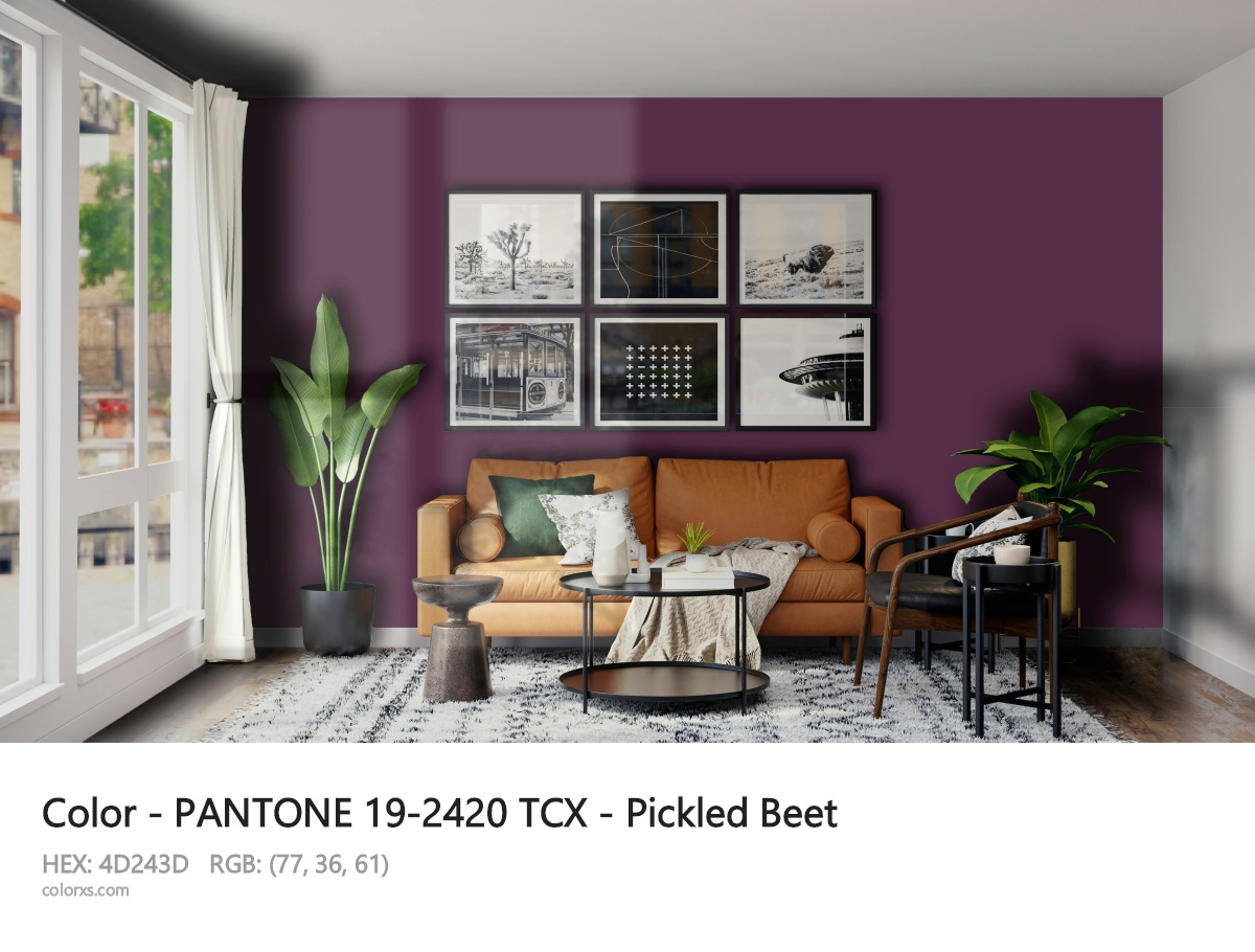 PANTONE 19-2420 TCX - Pickled Beet CMS modern minimalist living room interior