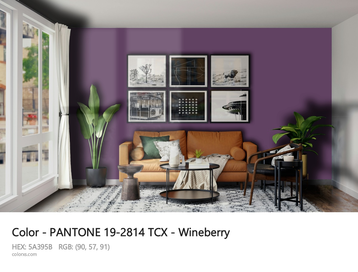 PANTONE 19-2814 TCX - Wineberry CMS modern minimalist living room interior