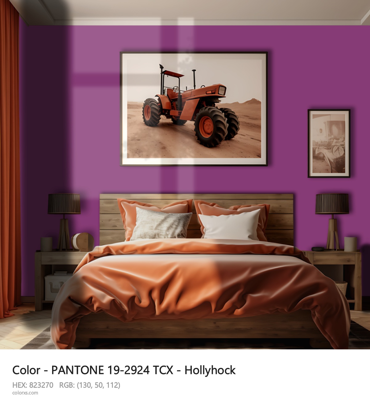 About PANTONE 19-2924 TCX - Hollyhock color - its meaning and example