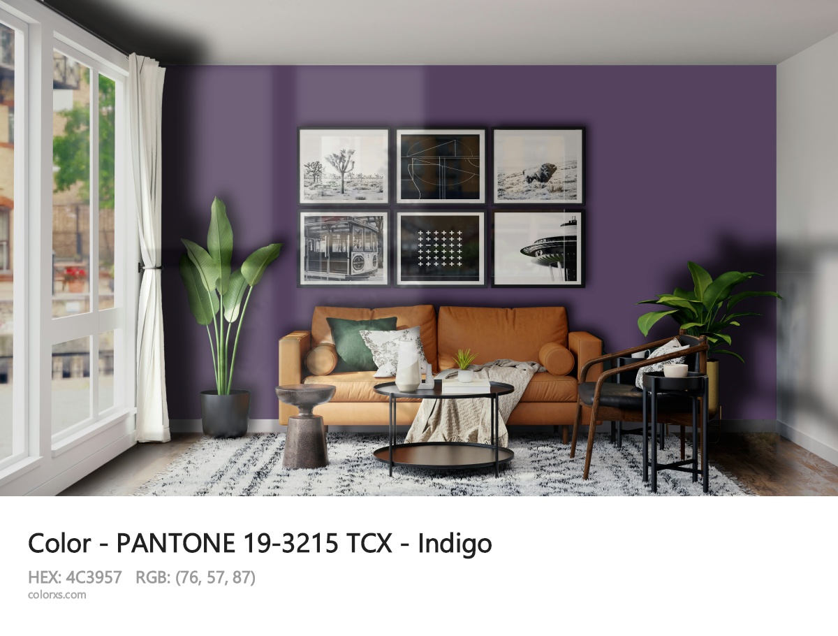 PANTONE 19-3215 TCX - Indigo CMS modern minimalist living room interior