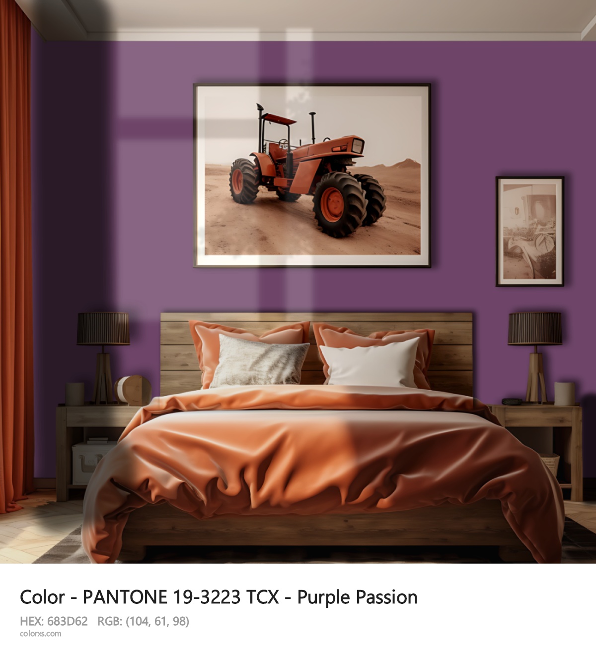 About PANTONE 19-3223 TCX - Purple Passion color - its meaning and example