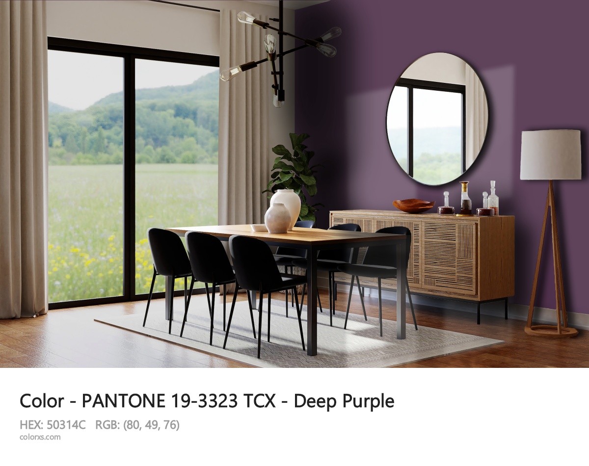 PANTONE 19-3323 TCX - Deep Purple CMS dining room design