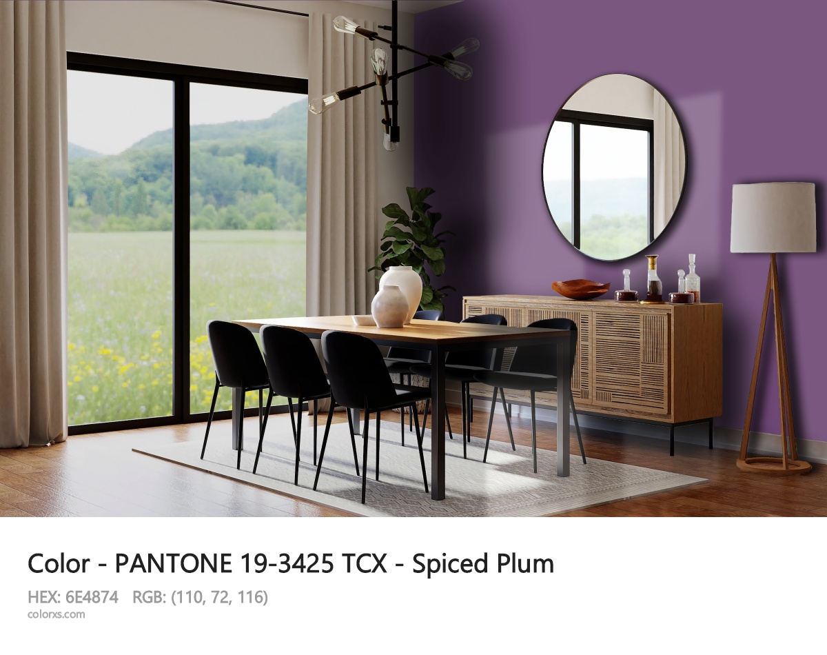PANTONE 19-3425 TCX - Spiced Plum CMS dining room design
