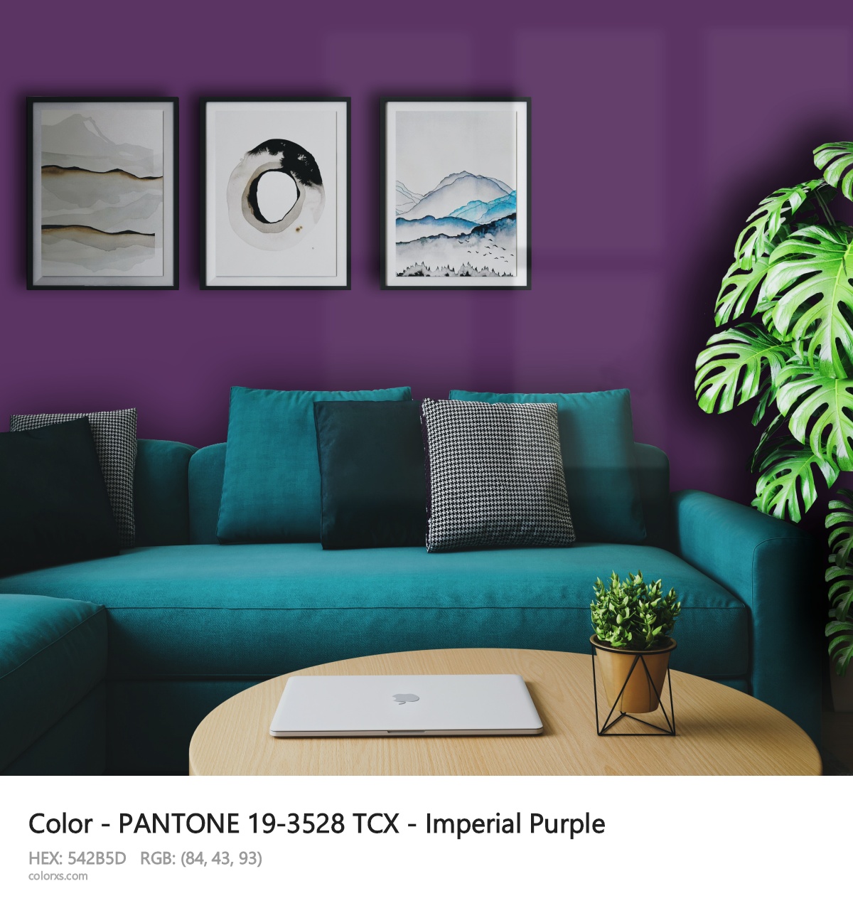 About PANTONE 19-3528 TCX - Imperial Purple color - its meaning and example