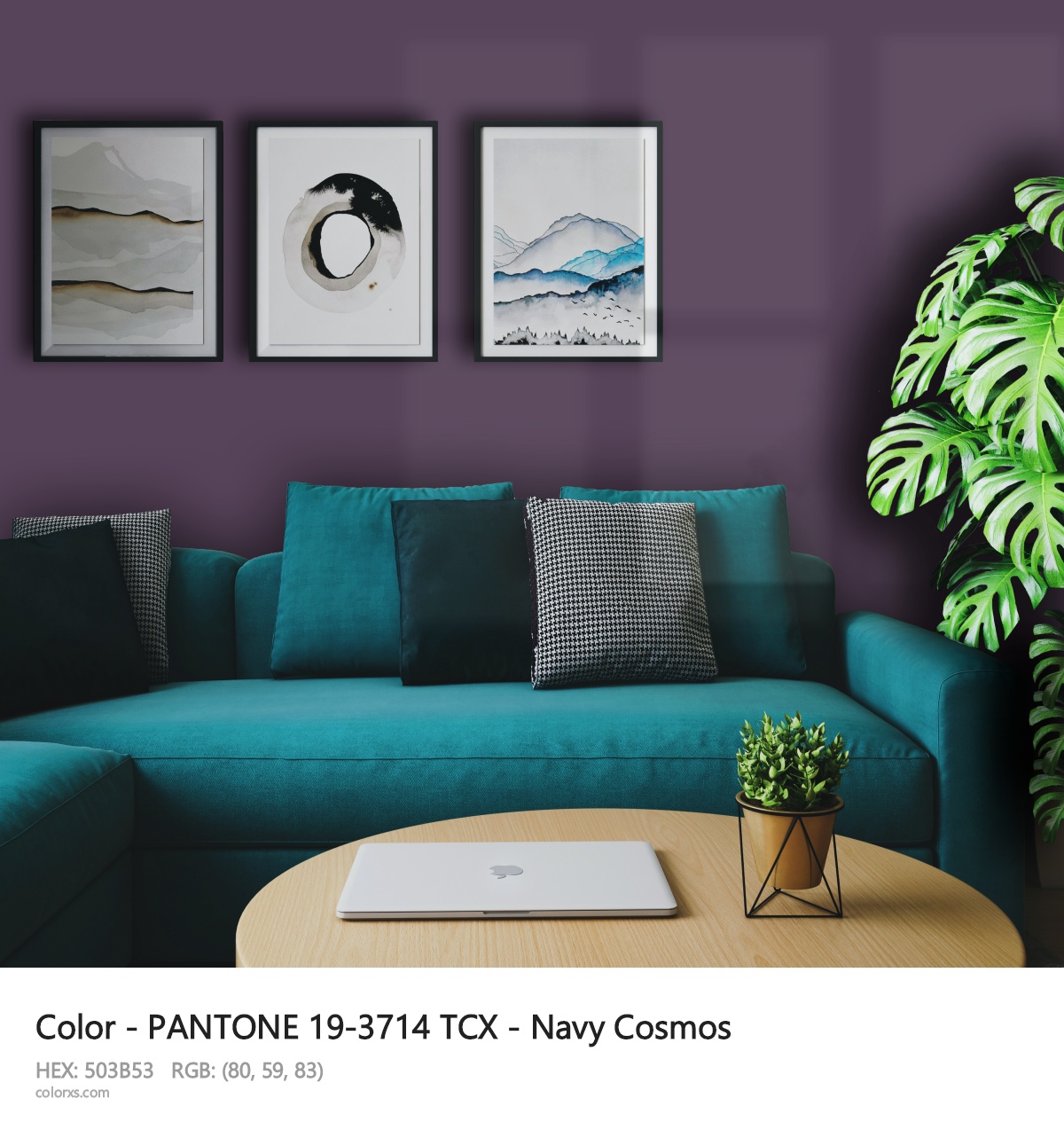 PANTONE 19-3714 TCX - Navy Cosmos CMS cozy coffee corner interior