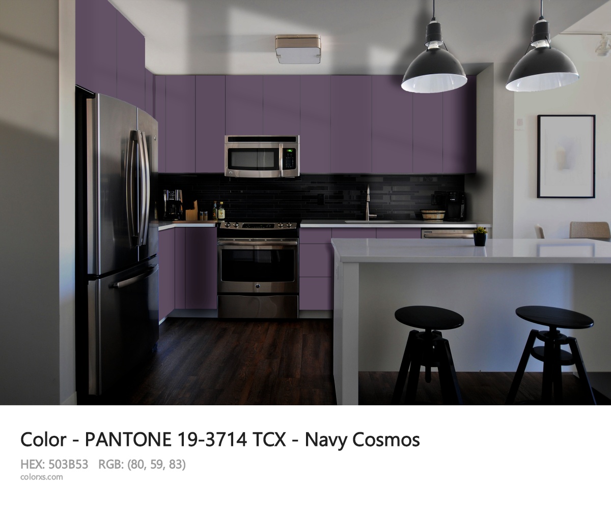 PANTONE 19-3714 TCX - Navy Cosmos CMS modular kitchen design