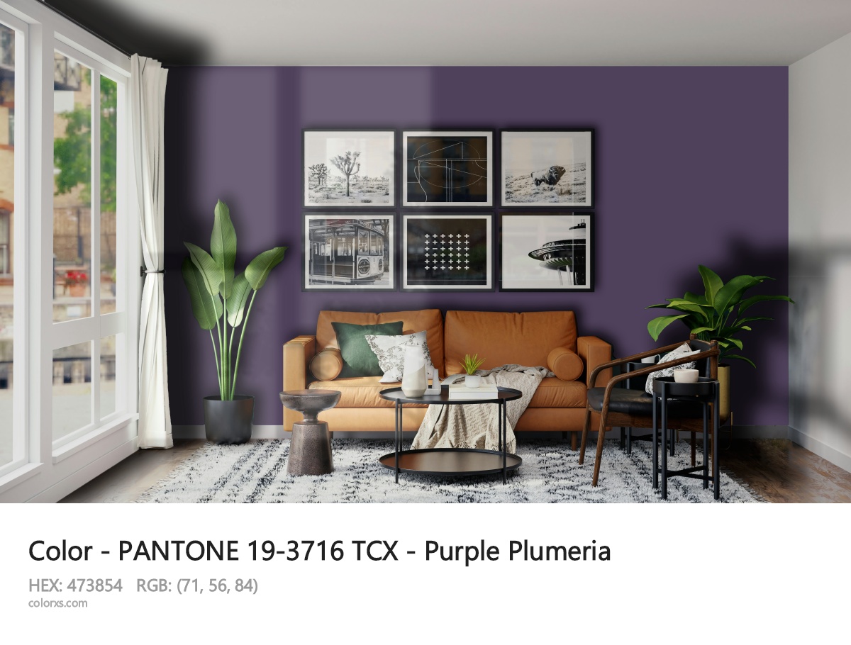 PANTONE 19-3716 TCX - Purple Plumeria CMS modern minimalist living room interior