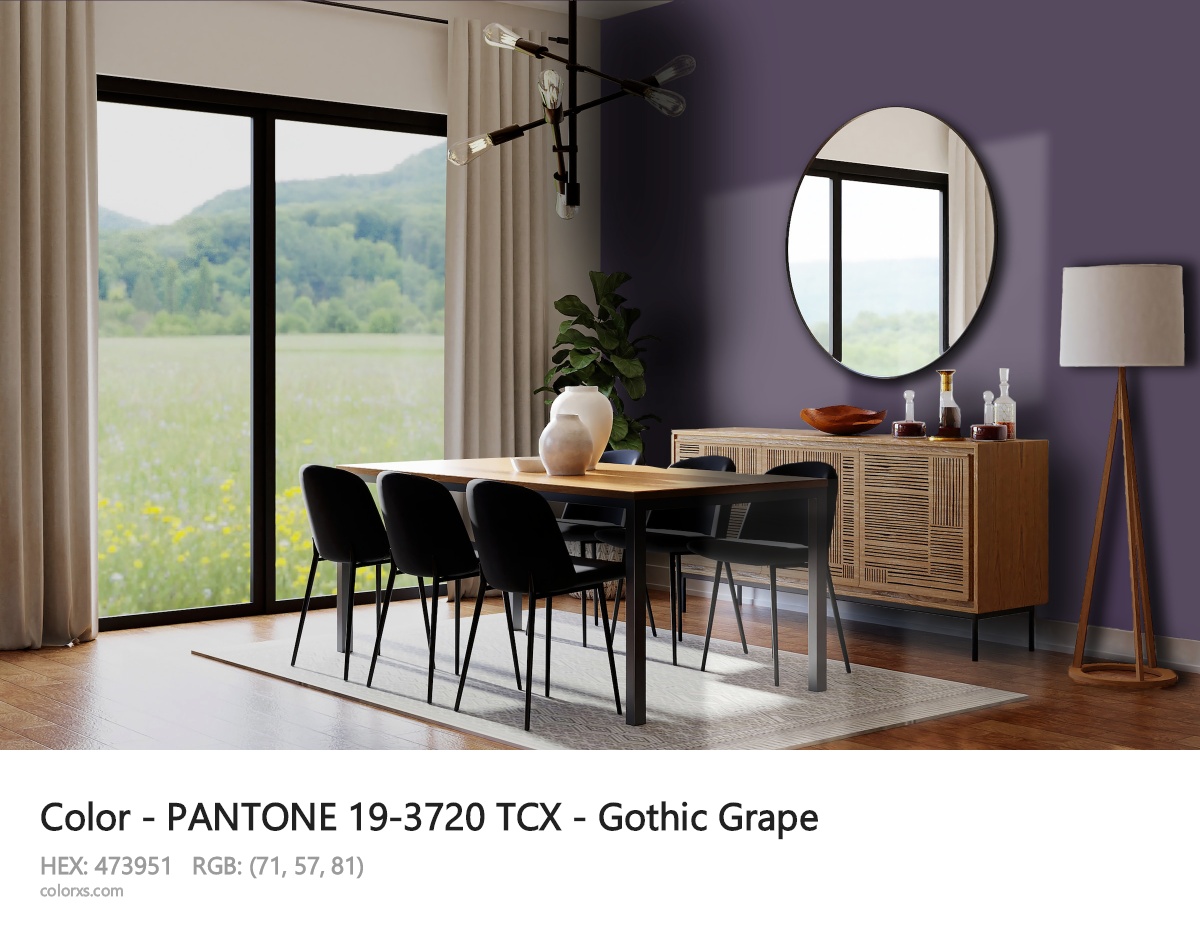 PANTONE 19-3720 TCX - Gothic Grape CMS dining room design
