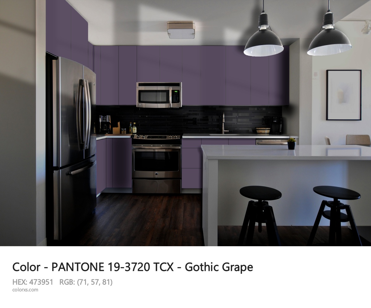 PANTONE 19-3720 TCX - Gothic Grape CMS modular kitchen design