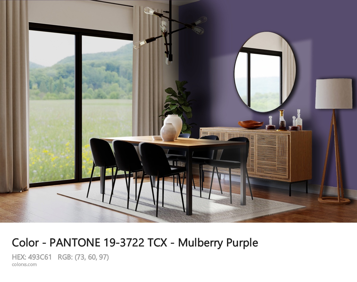 PANTONE 19-3722 TCX - Mulberry Purple CMS dining room design