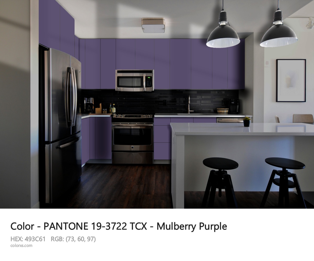 PANTONE 19-3722 TCX - Mulberry Purple CMS modular kitchen design