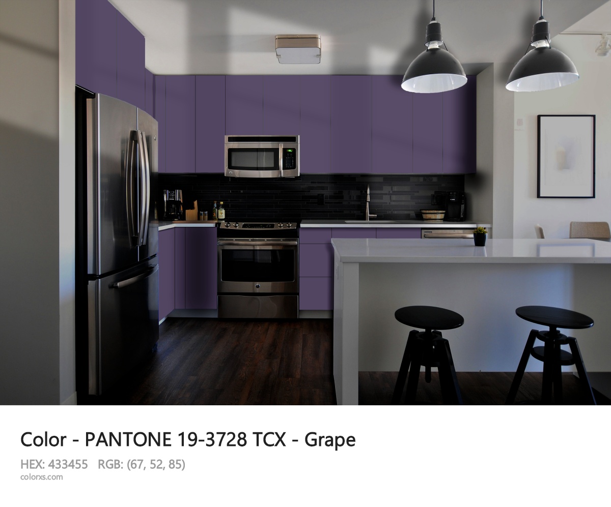 PANTONE 19-3728 TCX - Grape CMS modular kitchen design