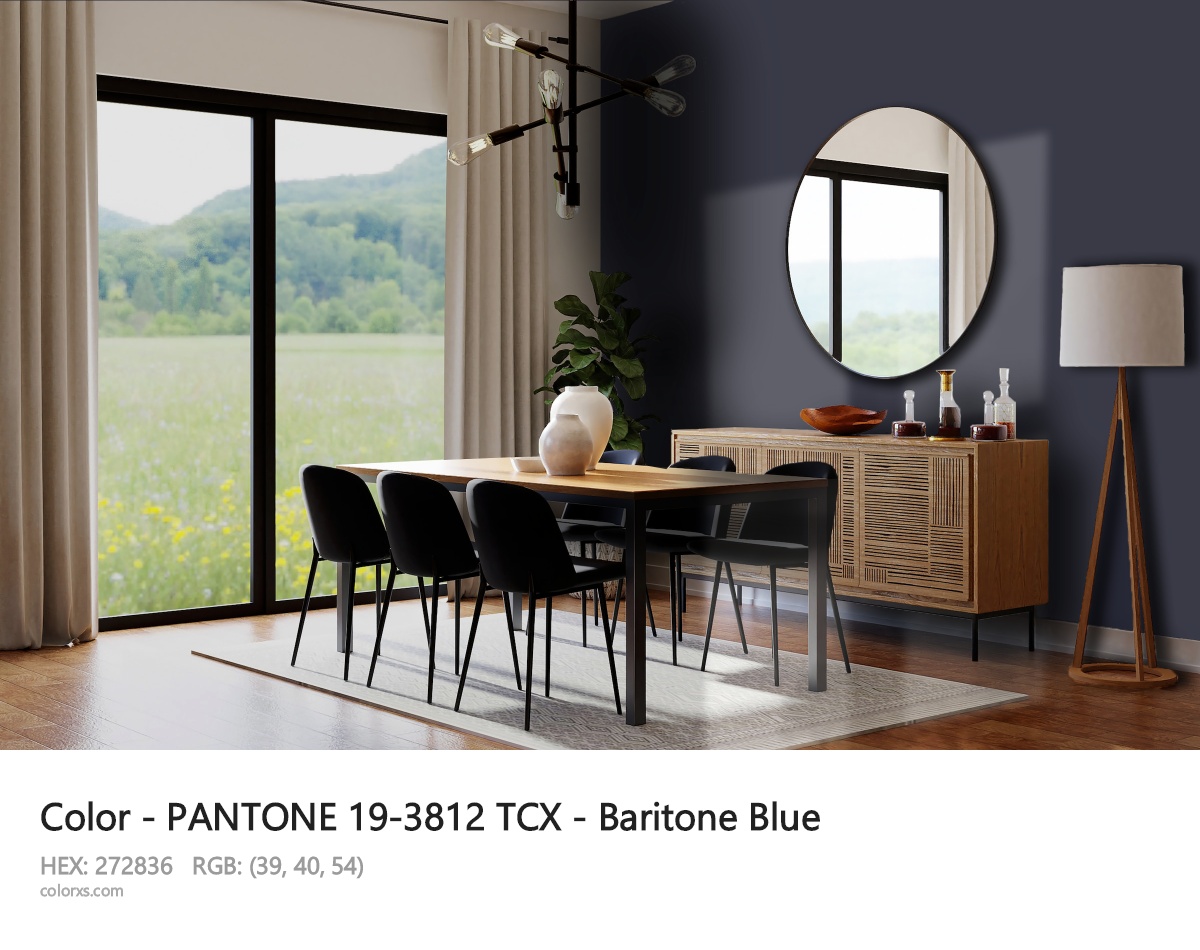 PANTONE 19-3812 TCX - Baritone Blue CMS dining room design