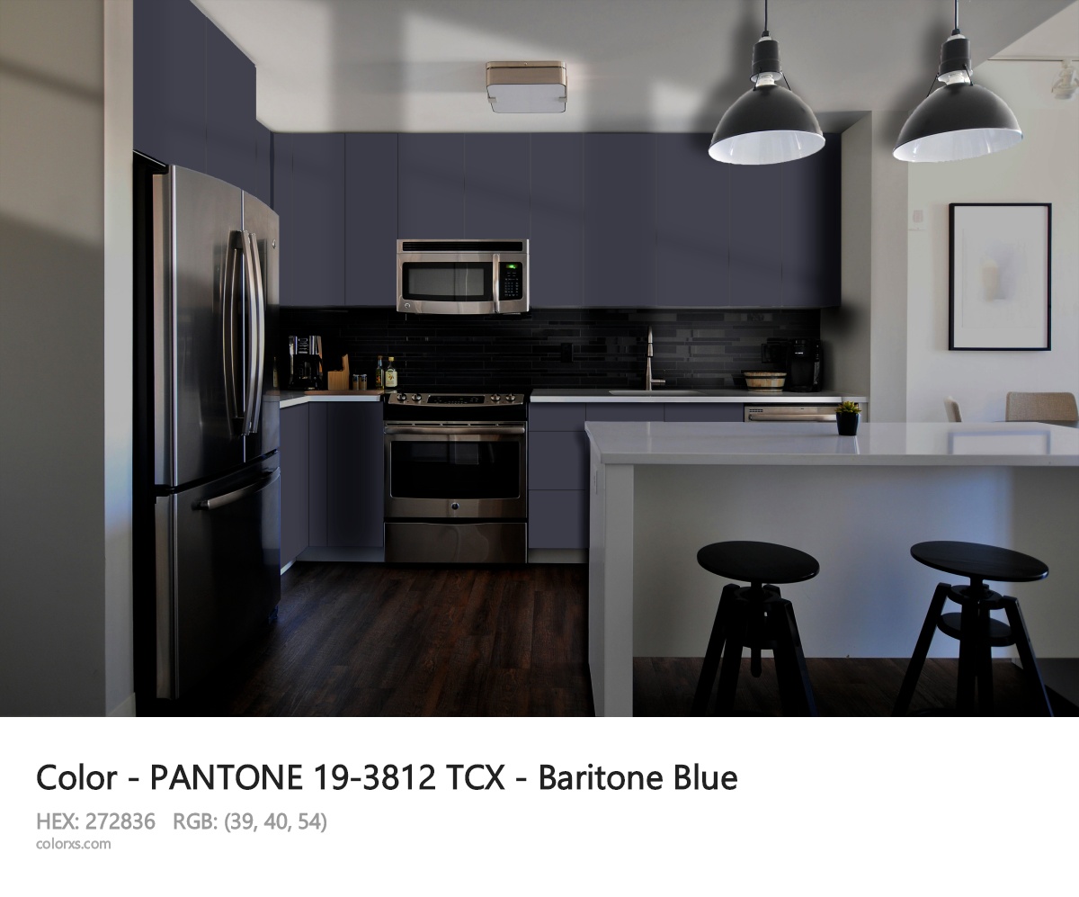 PANTONE 19-3812 TCX - Baritone Blue CMS modular kitchen design