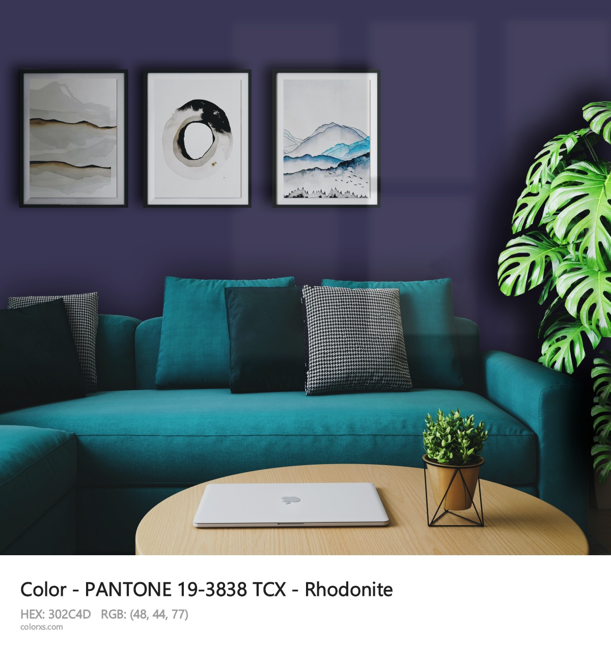 PANTONE 19-3838 TCX - Rhodonite CMS cozy coffee corner interior