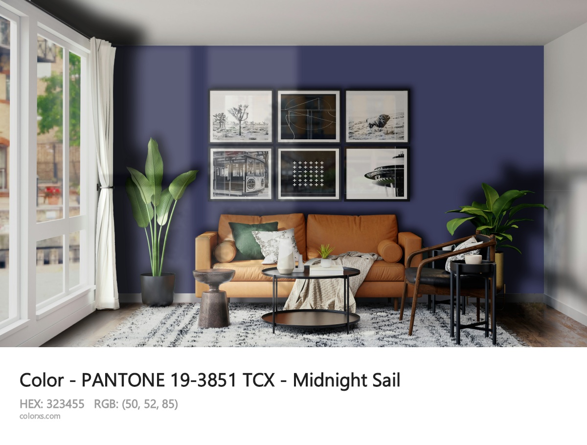 PANTONE 19-3851 TCX - Midnight Sail CMS modern minimalist living room interior