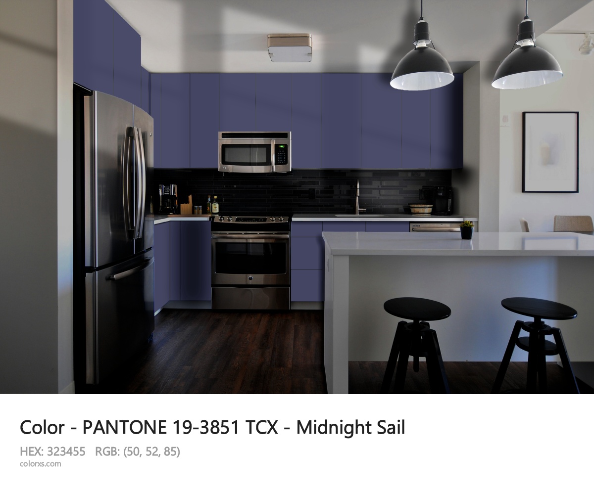 PANTONE 19-3851 TCX - Midnight Sail CMS modular kitchen design