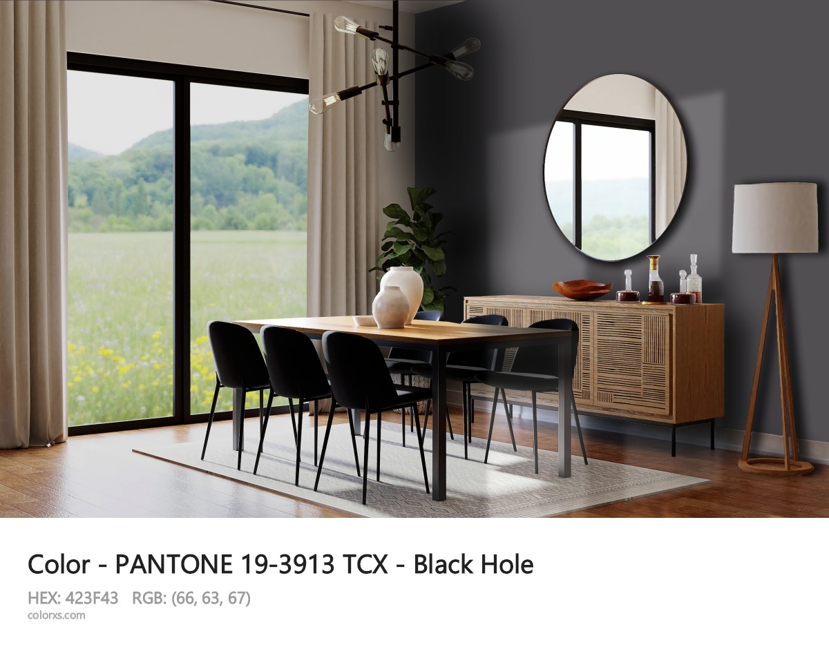 PANTONE 19-3913 TCX - Black Hole CMS dining room design