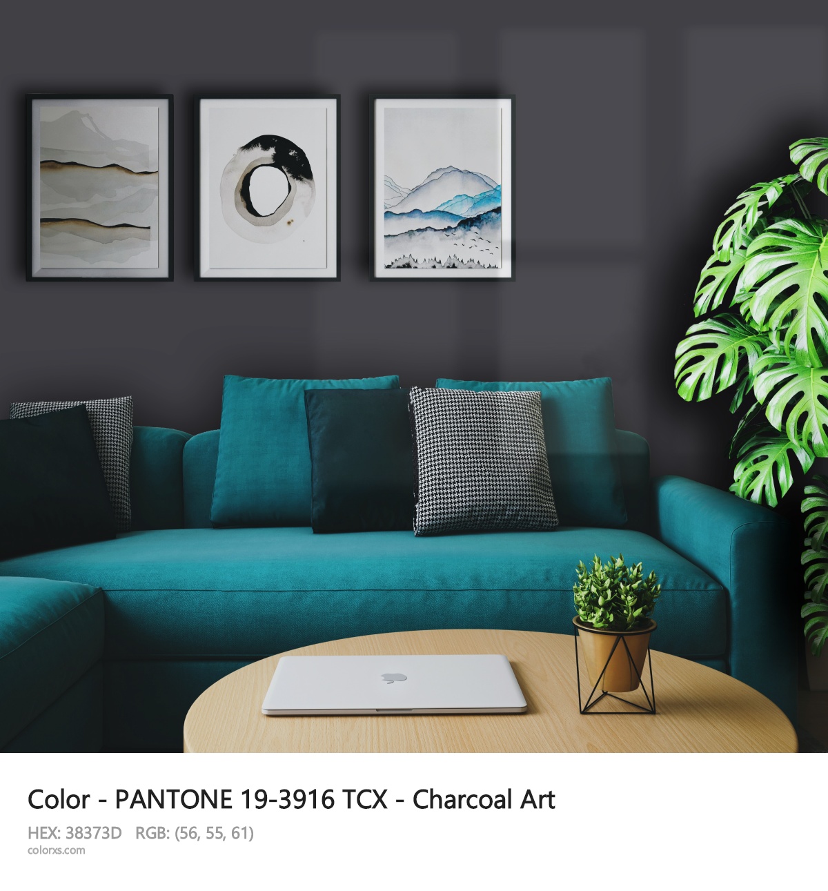 About PANTONE 19-3916 TCX - Charcoal Art color - its meaning and example