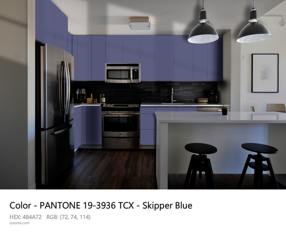 PANTONE 19-3936 TCX - Skipper Blue CMS modular kitchen design
