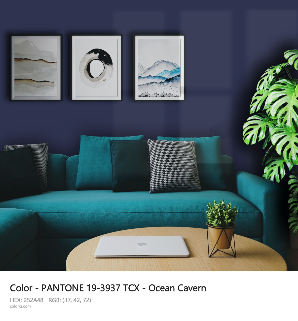 PANTONE 19-3937 TCX - Ocean Cavern CMS cozy coffee corner interior